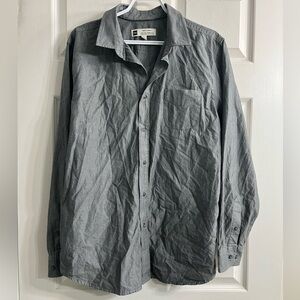 MEC Men's Long Sleeve Button-Up Shirt - 100% organic cotton - Grey - Large